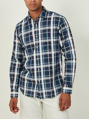 Button Down Indigo/White Shirt by Hartford